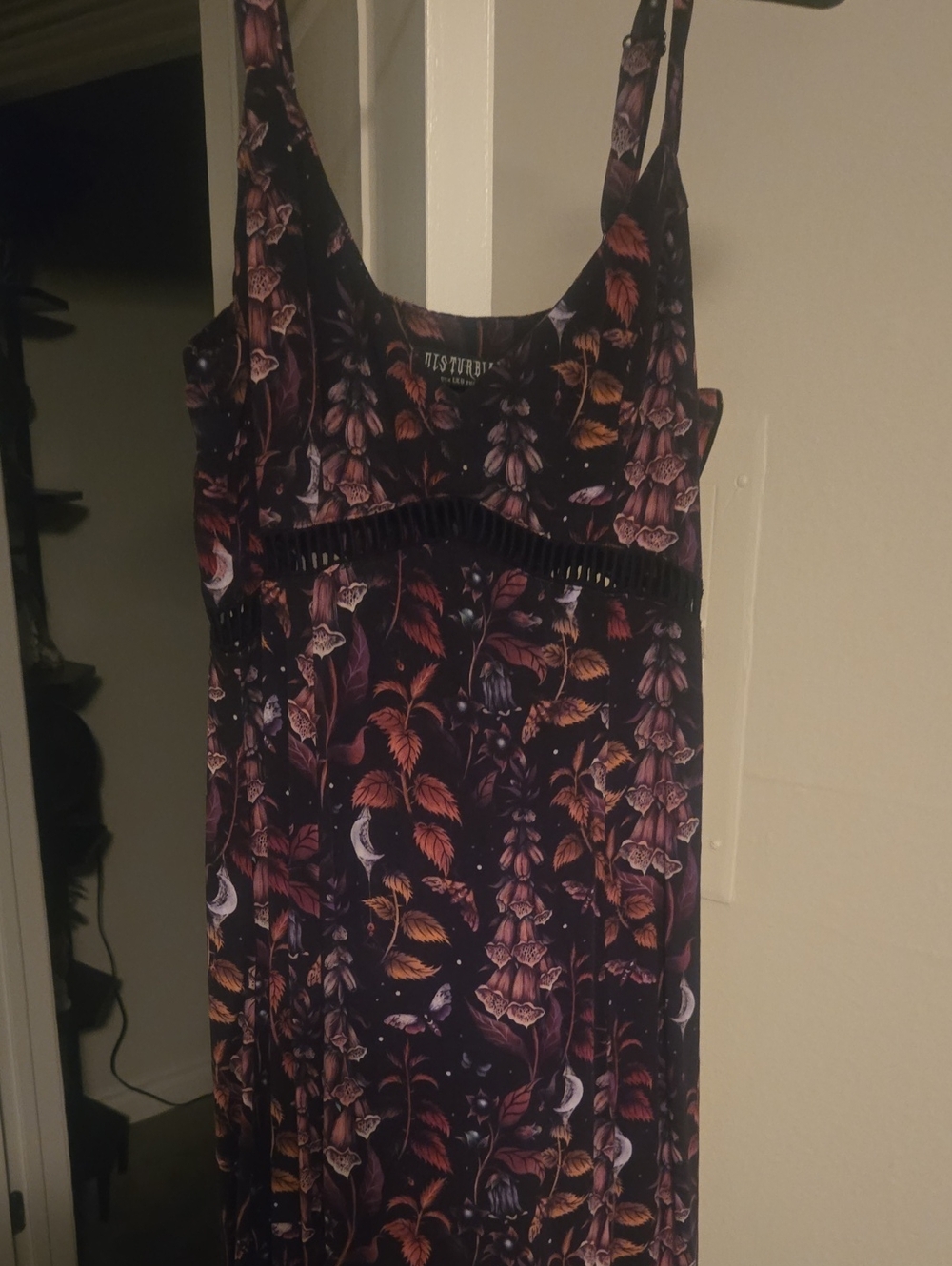 Floral Sleeveless Midi Dress in Purple and Brown